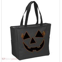 Halloween Jack-O-Lantern With Lashes Tote Bag thumb 2