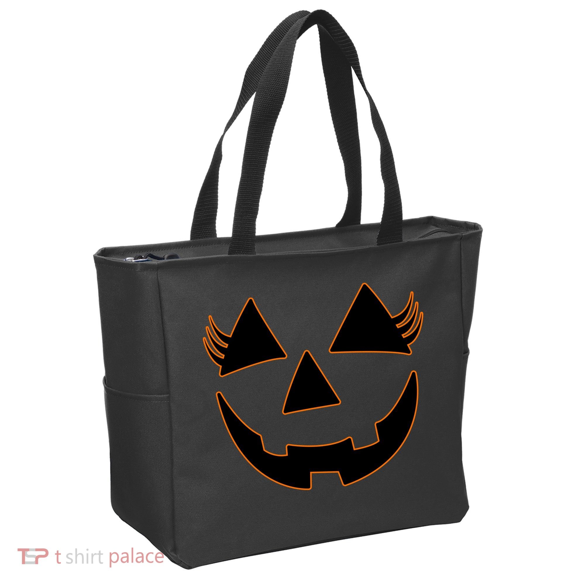 Halloween Jack-O-Lantern With Lashes Tote Bag