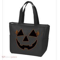 Halloween Jack-O-Lantern With Lashes Tote Bag thumb 3