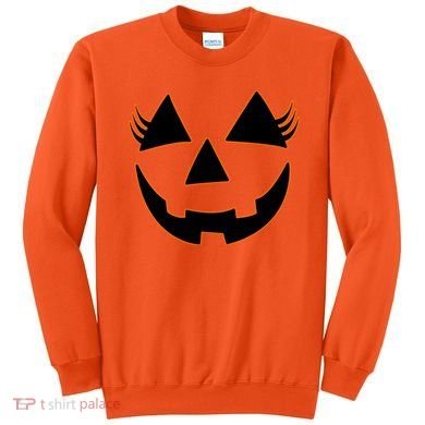 Halloween Jack-O-Lantern With Lashes Sweatshirt