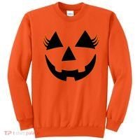 Halloween Jack-O-Lantern With Lashes Sweatshirt thumb 0