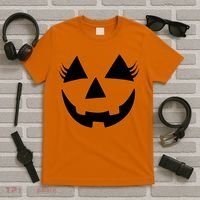 Halloween Jack-O-Lantern With Lashes T-Shirt thumb 5