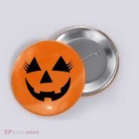 Halloween Jack-O-Lantern With Lashes Button thumb 0