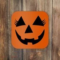 Halloween Jack-O-Lantern With Lashes Coaster thumb 0