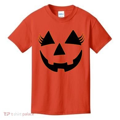 Halloween Jack-O-Lantern With Lashes Kids T-Shirt