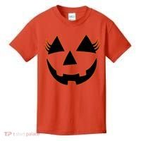 Halloween Jack-O-Lantern With Lashes Kids T-Shirt thumb 0