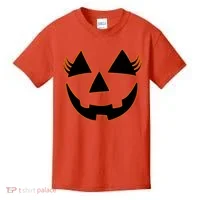 Halloween Jack-O-Lantern With Lashes Kids T-Shirt thumb 0