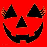 Halloween Jack-O-Lantern With Lashes Santa Hat thumb 1