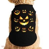 Halloween Jack O'Lantern Pumpkin Faces Doggie Tank thumb 0