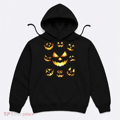 Halloween Jack O'Lantern Pumpkin Faces Hoodie