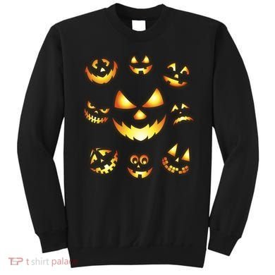 Halloween Jack O'Lantern Pumpkin Faces Sweatshirt