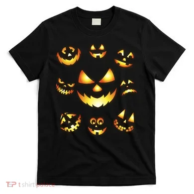Halloween Jack O'Lantern Pumpkin Faces T-Shirt