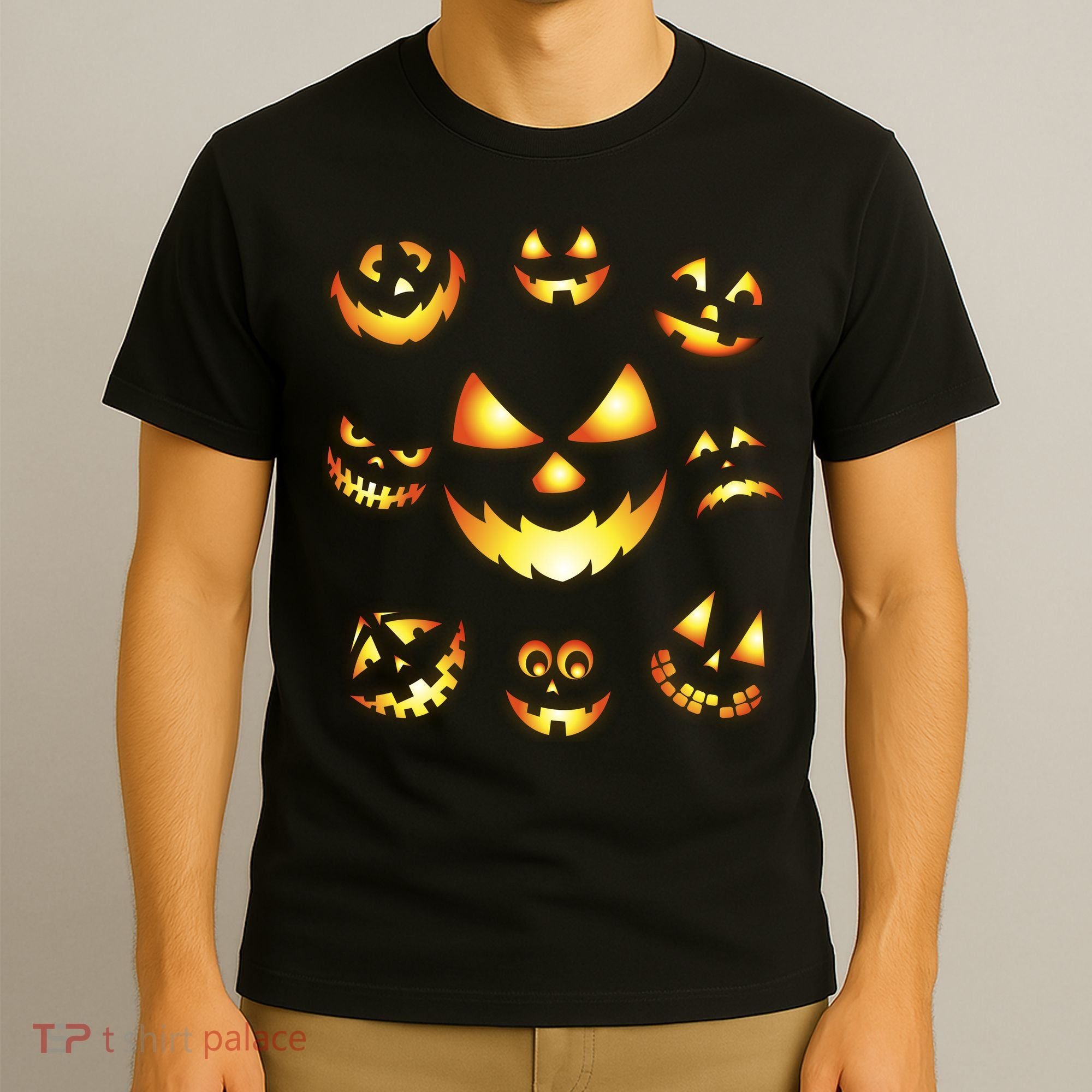 Halloween Jack O'Lantern Pumpkin Faces T-Shirt