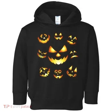 Halloween Jack O'Lantern Pumpkin Faces Toddler Hoodie