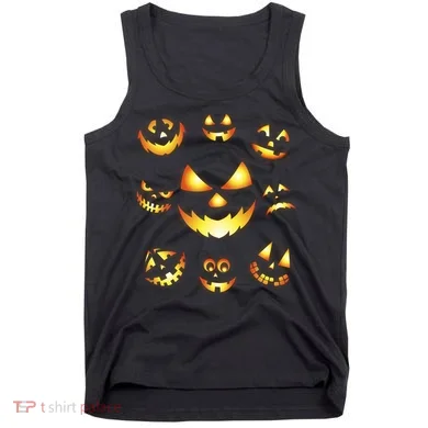 Halloween Jack O'Lantern Pumpkin Faces Tank Top