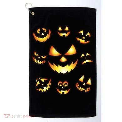 Halloween Jack O'Lantern Pumpkin Faces Golf Towel