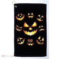 Halloween Jack O'Lantern Pumpkin Faces Golf Towel thumb 0