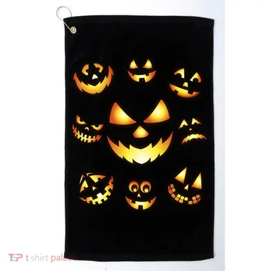 Halloween Jack O'Lantern Pumpkin Faces Golf Towel