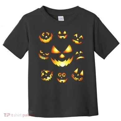Halloween Jack O'Lantern Pumpkin Faces Toddler T-Shirt