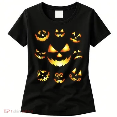 Halloween Jack O'Lantern Pumpkin Faces Women's T-Shirt
