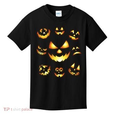 Halloween Jack O'Lantern Pumpkin Faces Kids T-Shirt