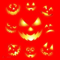 Halloween Jack O'Lantern Pumpkin Faces Santa Hat thumb 1