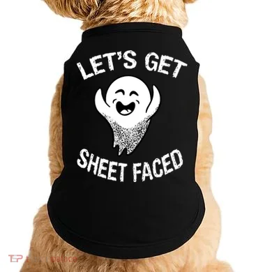 Halloween Let's Get Sheet Faced Ghost Doggie Tank