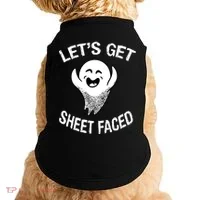 Halloween Let's Get Sheet Faced Ghost Doggie Tank thumb 0