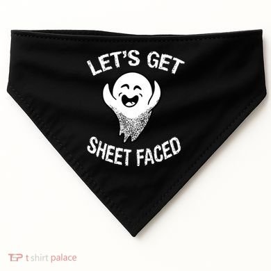 Halloween Let's Get Sheet Faced Ghost USA-Made Doggie Bandana