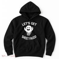 Halloween Let's Get Sheet Faced Ghost Hoodie thumb 0