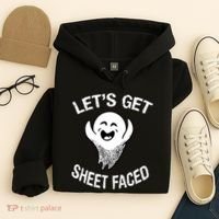Halloween Let's Get Sheet Faced Ghost Hoodie thumb 4