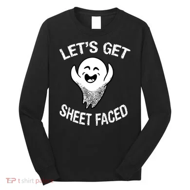 Halloween Let's Get Sheet Faced Ghost Long Sleeve Shirt