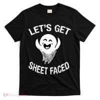 Halloween Let's Get Sheet Faced Ghost T-Shirt thumb 0