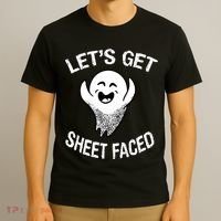 Halloween Let's Get Sheet Faced Ghost T-Shirt thumb 3
