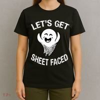 Halloween Let's Get Sheet Faced Ghost T-Shirt thumb 4