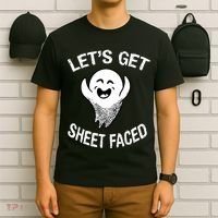 Halloween Let's Get Sheet Faced Ghost T-Shirt thumb 6