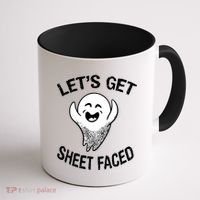 Halloween Let's Get Sheet Faced Ghost Coffee Mug thumb 1