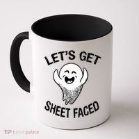 Halloween Let's Get Sheet Faced Ghost Coffee Mug thumb 0