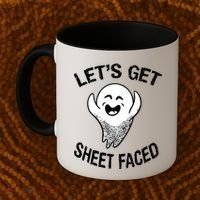 Halloween Let's Get Sheet Faced Ghost Coffee Mug thumb 2