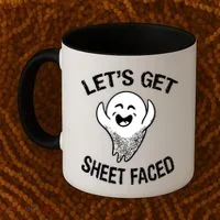 Halloween Let's Get Sheet Faced Ghost Coffee Mug thumb 2