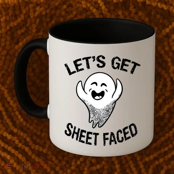 Halloween Let's Get Sheet Faced Ghost Coffee Mug