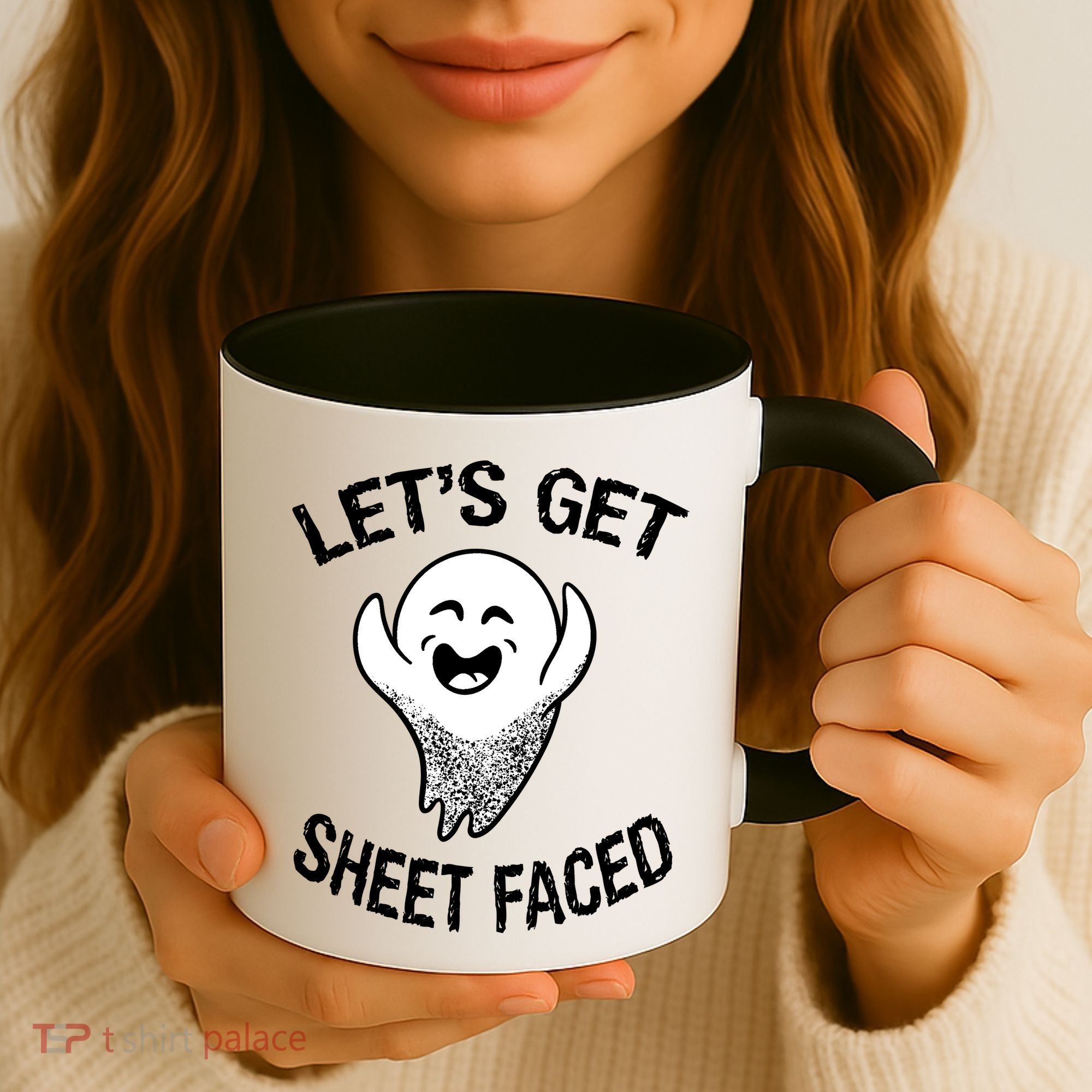 Halloween Let's Get Sheet Faced Ghost Coffee Mug