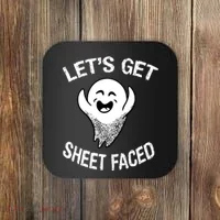 Halloween Let's Get Sheet Faced Ghost Coaster thumb 0