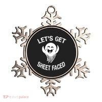 Halloween Let's Get Sheet Faced Ghost Ornament thumb 0