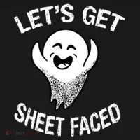 Halloween Let's Get Sheet Faced Ghost Ornament thumb 1