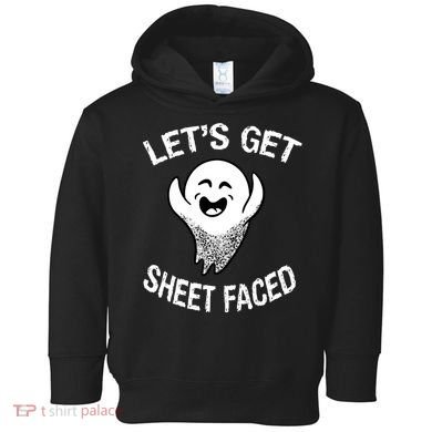 Halloween Let's Get Sheet Faced Ghost Toddler Hoodie