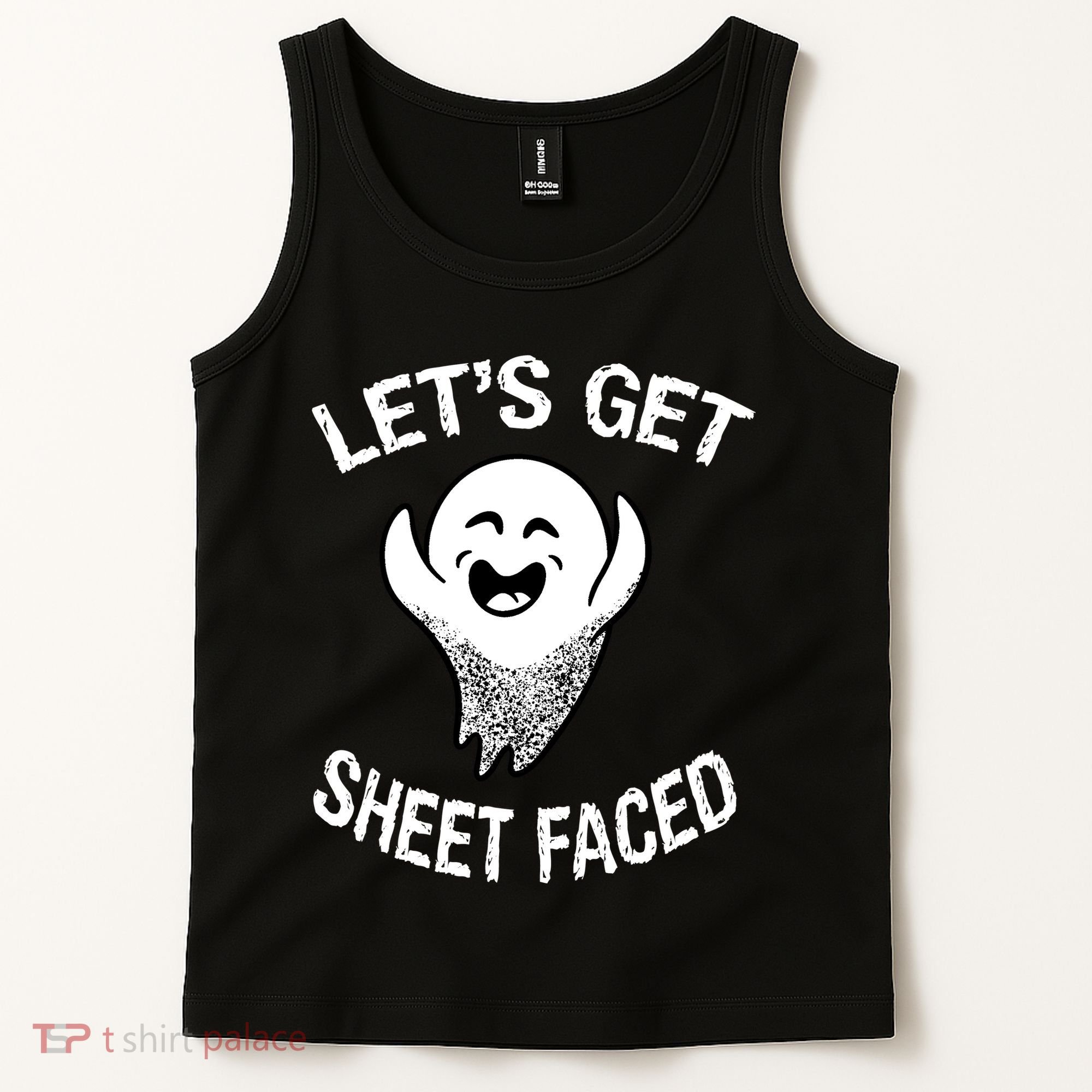 Halloween Let's Get Sheet Faced Ghost Tank Top