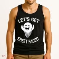 Halloween Let's Get Sheet Faced Ghost Tank Top thumb 3