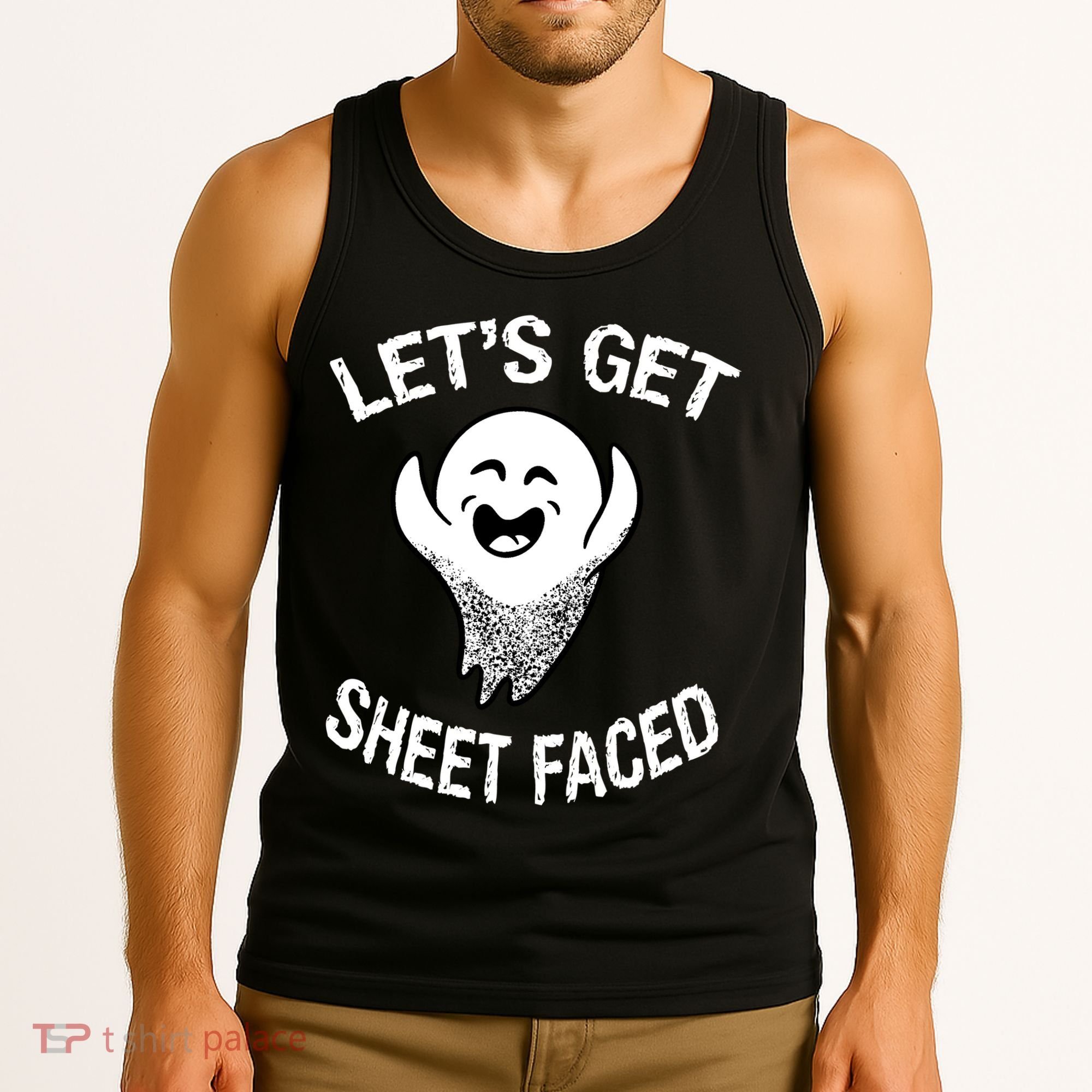 Halloween Let's Get Sheet Faced Ghost Tank Top