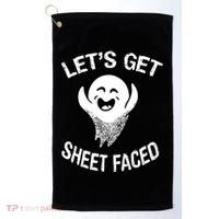 Halloween Let's Get Sheet Faced Ghost Golf Towel thumb 0